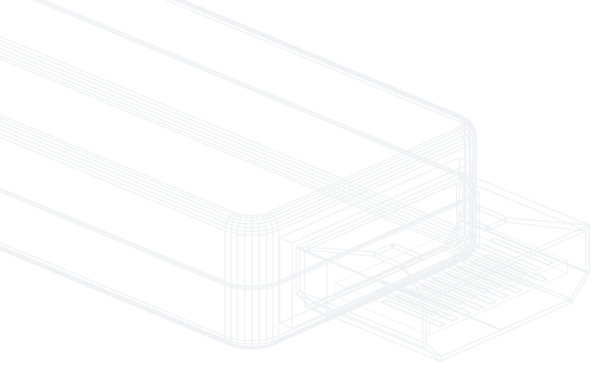 Wireframe drawing of an HDMI stick